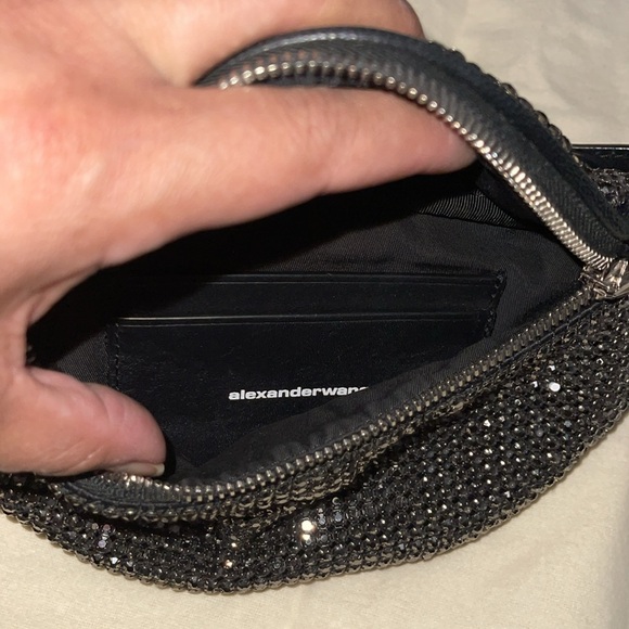 Preloved Alexander Wang bum bag with rhinestones excellent condition silver HW. - Picture 9 of 12